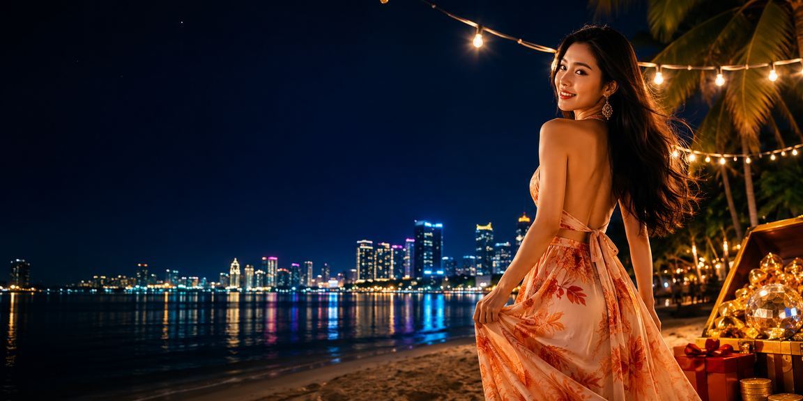 Người chơi xổ số và giải trí tại bãi biển Côn Đảo dưới nắng chiều