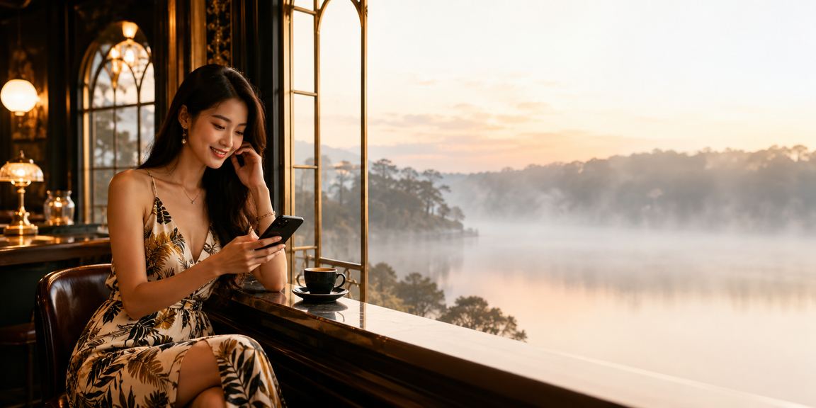 Người dùng tại Đà Lạt trải nghiệm casino di động an toàn bên ly cà phê sáng
